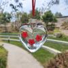 Heart-Shaped Hummingbird Feeder Outdoor Hanging Plastic Feeder Jar with Flower Feeding Ports