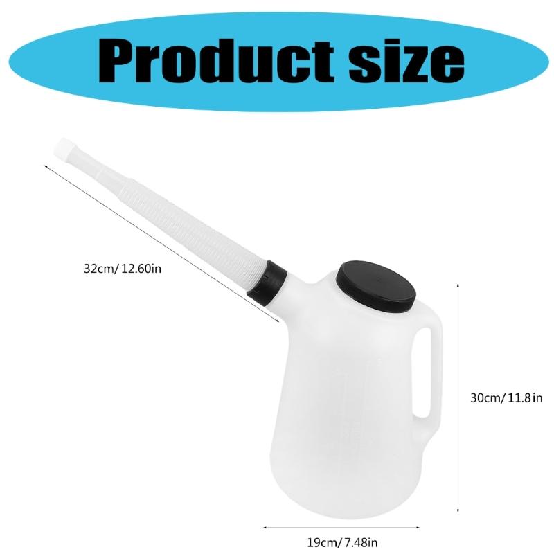 Oil Jugs, Oil Measuring Container Automotive and Flexible Oil Spout Oil Dispenser Automotive Motor Oil Container