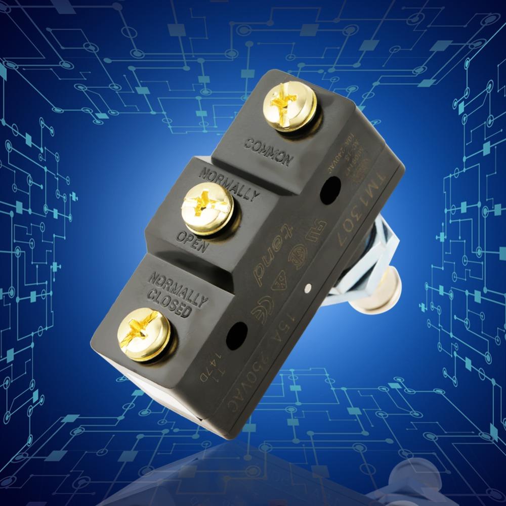 250V 15A Micro Limit Switch Panel Mount Parallel Roller Plunger Plunger Actuator  Garage Equipment