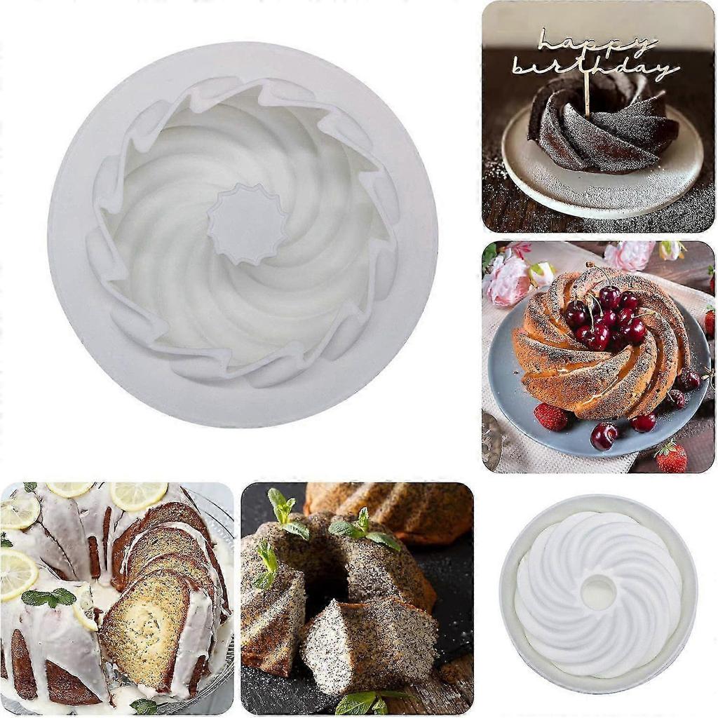 Optimized Silicone Cake Pan, Non-Stick Spiral Design for Baking & Kitchen Use