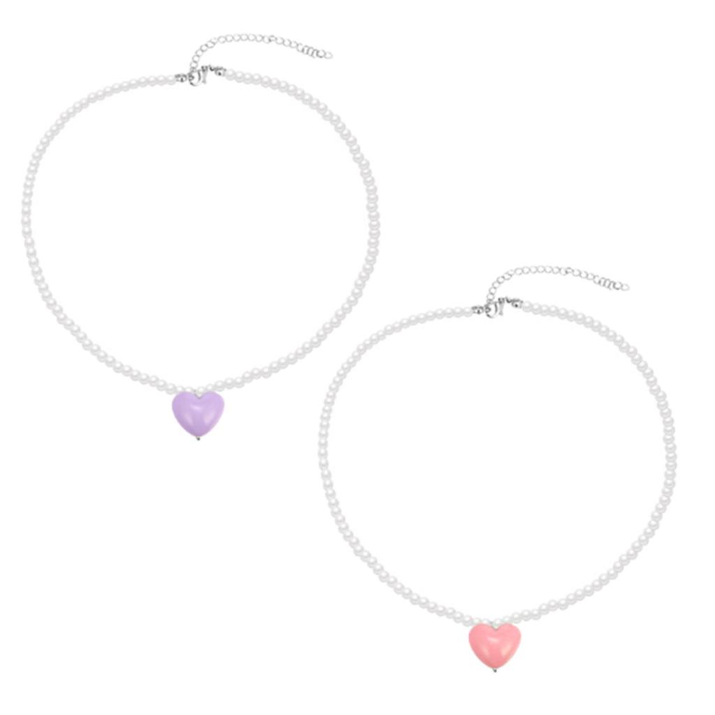 Heart Pearl Necklace Women Collarbone Chain Temperament Jewelry Wedding Gift