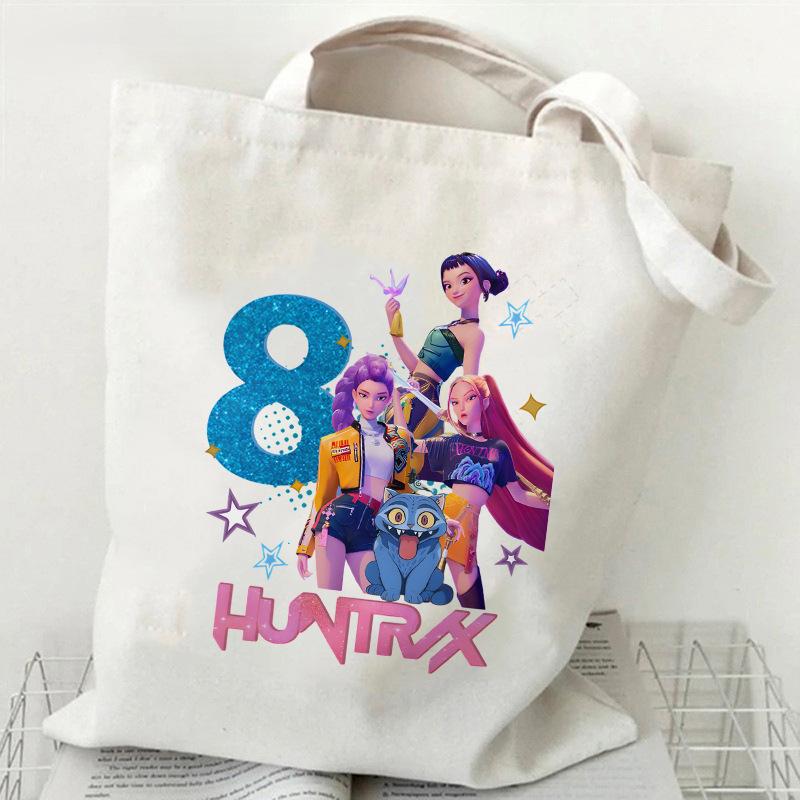 Kpop Witch Hunter Girls Birthday Printed Canvas Bag 35*40 Single Shoulder Handbag Supermarket Shopping Bag