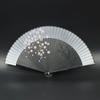 Mengyilian Chinese Style Cherry Blossom Fan Black Cheongsam Han Dynasty Archaic Folding Fan Dance Bamboo Foldable Japanese Style Chinese Folding Fan