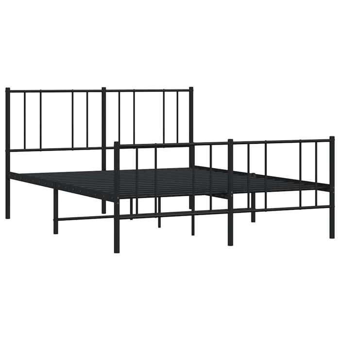 VidaXL Cadre de lit métal avec tête de lit-pied de lit noir 160x200 cm 352501