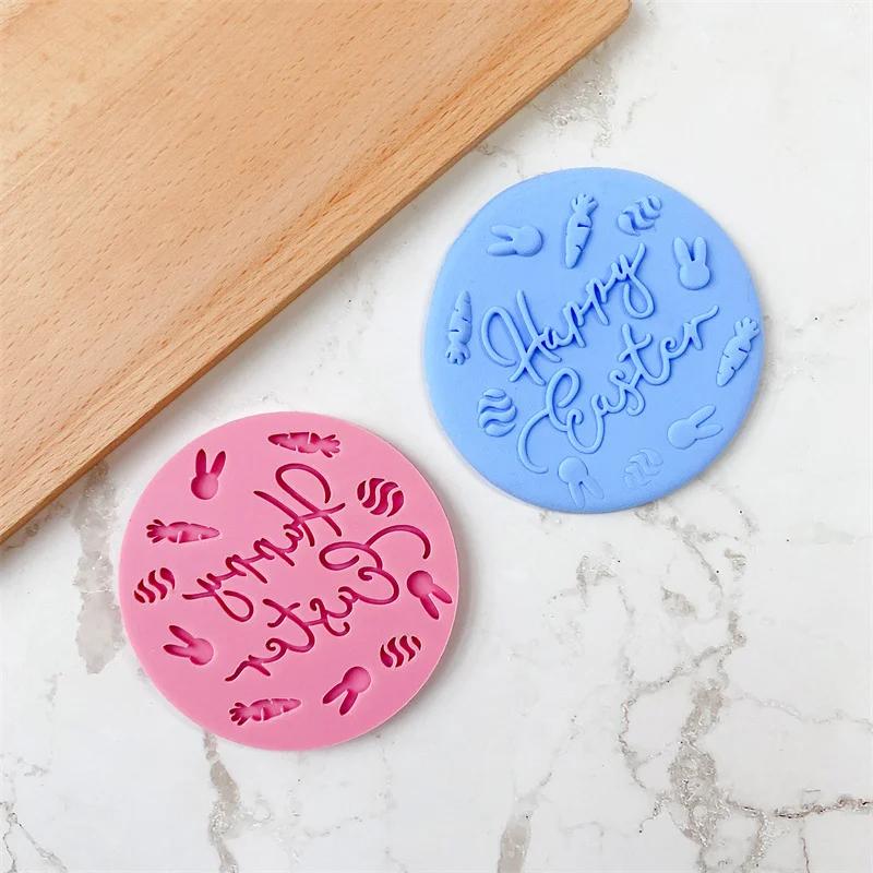 9Pcs Easter Bunny Cookie Cutters Jar Sauce Chocolate Stamp Mold Rabbit Egg Biscuit Fondant Embosser Mold Cake Decor Baking Tools