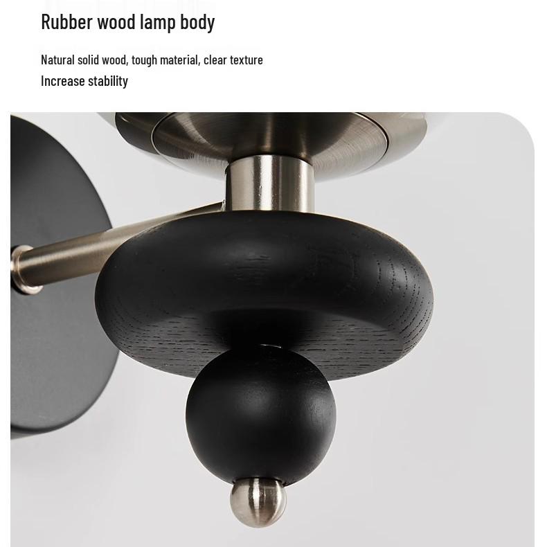 Vintage Solid Wood Wall Lamp: French Retro Bedroom & American Living Room