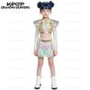 K-Pop Girls Demon Hunter Pop Singer Long Sleeve Top Skirt Belt Tassel Shoulder Patches Zoey Dance Stage Outfit Set