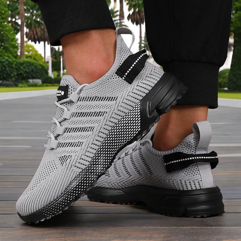 

Hot Selling Men s Running Shoes Comfortable Breathable Mesh Sneakers New Men s Design Spring Summer Tennis Anti Slip Men s Shoes 36 серый