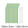 100Pcs Reusable Drinking Glass Straws 20cmx8 mm For Smoothies, Tea, Juice --10Pack With 20Pcs Cleaning Brush Barware