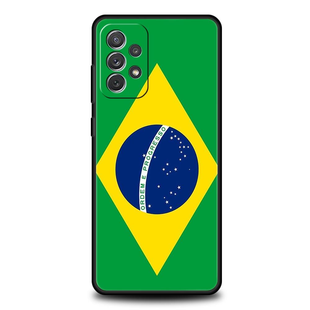 Phone Case For Samsung Galaxy A17 A15 A13 A51 A71 A41 A31 A21S A07 A05 A35 A55 A23 A25 A33 A53 A73 5G Cover Large Brazil Flag