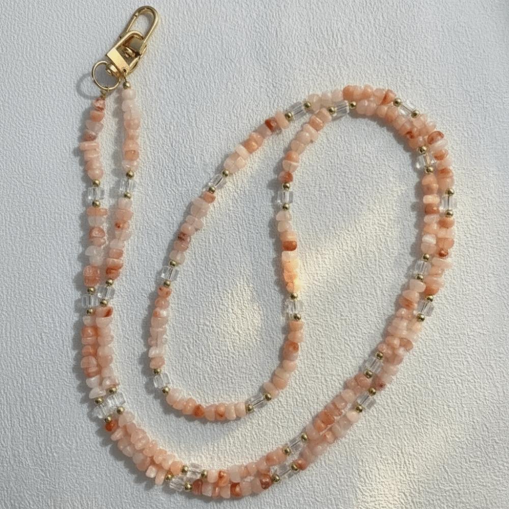 Adjustable Crossbody Lanyard Strap Gravel Bead Anti-Theft Lanyard Durable Mobile Phone Lanyard
