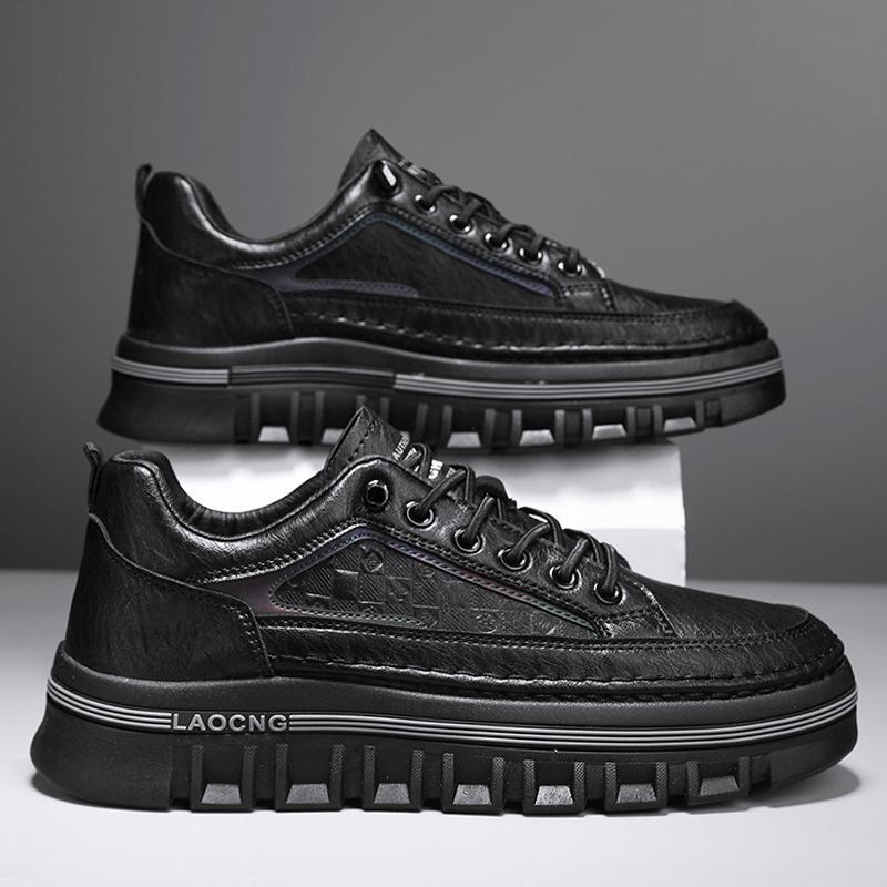 Fashion Designer Luxury Fashion Mens Leather Casual Shoes Sport Business Retro Men's Skate Shoes Outdoor Comfortable Non-slip Lace-up