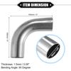 ABSOPRO Sání výfuku koleno pro DIY sací potrubí pro a Univerzální 304 Nerez 38mm Vnější 100mm Noha 90 Stříbrná 2 Kusy Potrubí/Potrubí mezichladiče/Vzduch