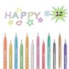 12 Colors Glitter Gel Pens 1.0Mm Color Gel Pen For School Office Coloring Book Journals Drawing Doodling Art Marker Pen
