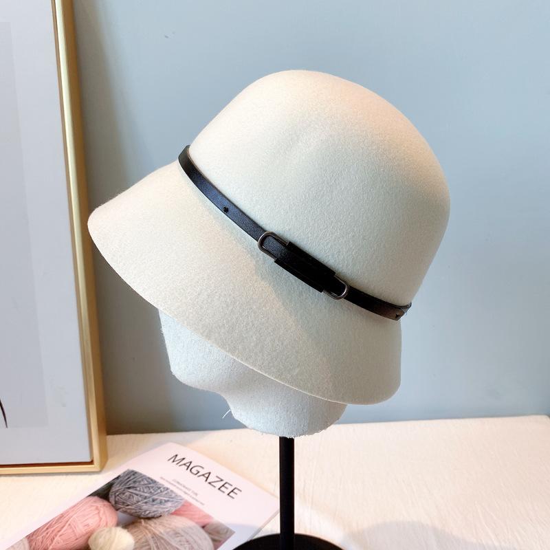 Nový dámský klobouk bucket zimní vlněný vintage elegantní dámský fedora plstěný klobouk módní francouzský buřinkový sombrero vlněný klobouk pokrývka hlavy