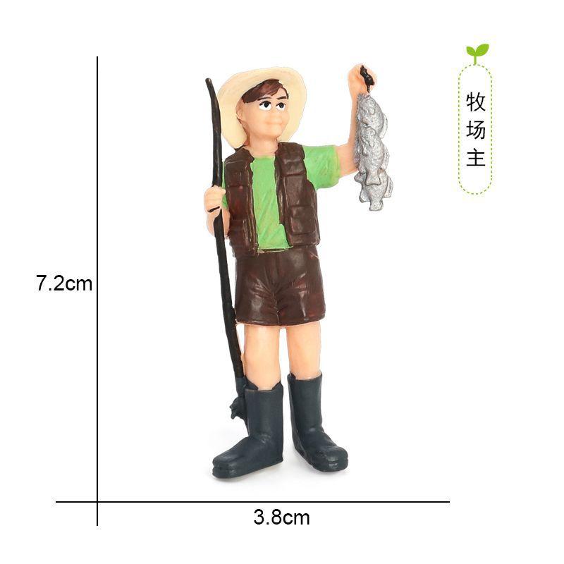 Realistic Farming Figurine Set Farmer Models Farm Wife Shepherd Worker Miniature Sand Table Dolls Home Decorations