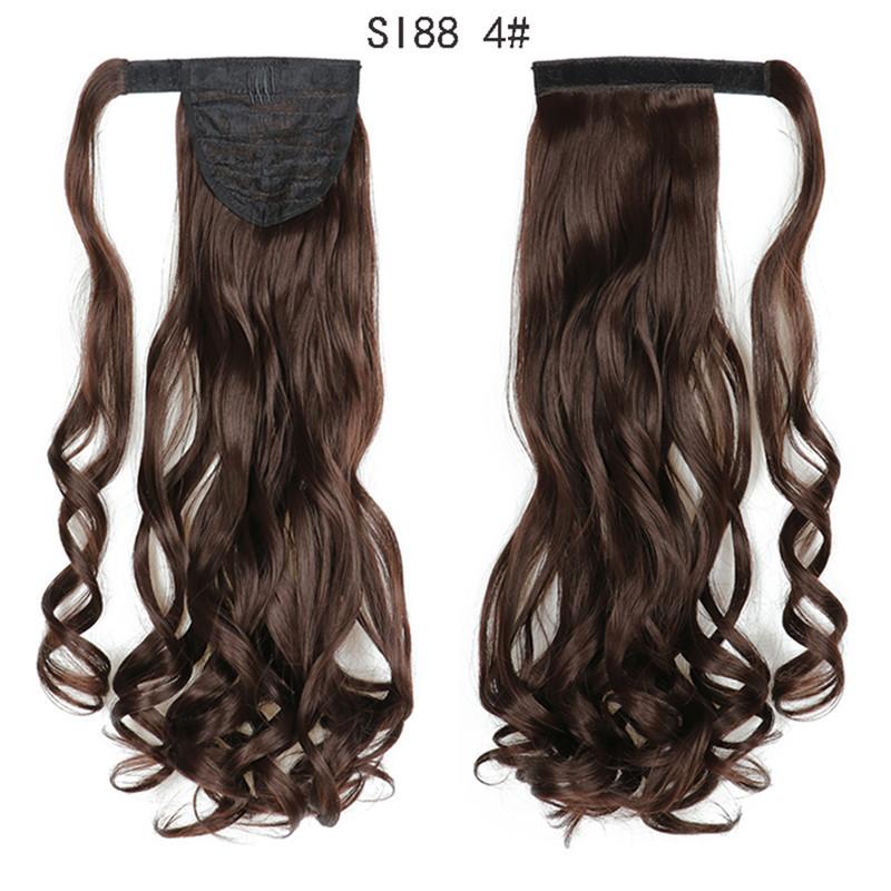 LISI HAIR Long Ponytail Synthetic Wig Pack In Clip Hair Extension Ombre Black Gold Brown Ponytail