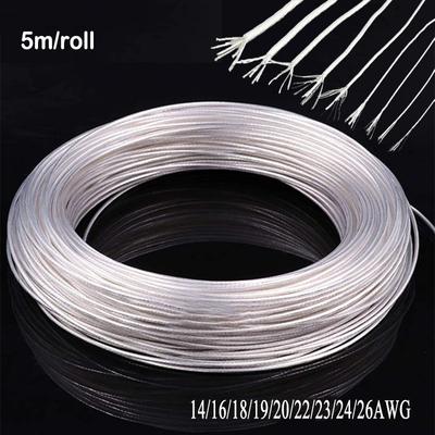 5m High Purity Silver Plated OCC Wire Copper Cable For Audio DIY Amplifier Headphone Speaker Cable 14/16/18/19/20/22/23/24/26 AWG