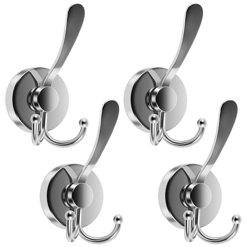 2/4Pcs 3 Prong Wall Hook Stainless Steel Suction Cup Towel Hook Hanging Clothes Hats Bathroom Kitchen Wall Adhesive Towel Hook