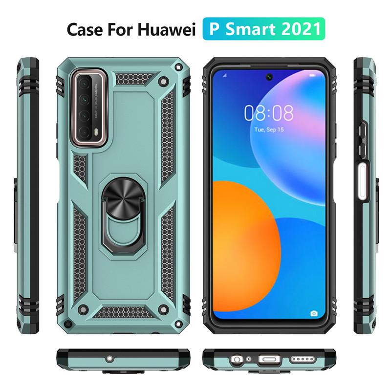 For Huawei P Smart 2021 PSmart 2020 Case Shockproof Magnetic Car Holder Ring Armor Case For PSmart Pro 2019 P Smart Z Y7A Y9A