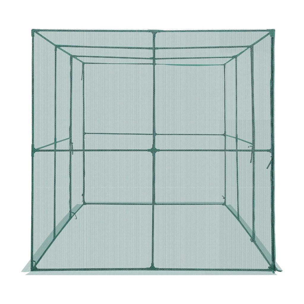 Crop Cage, 2.9 x 1.94 x 1.94 m Plant Protection Tent with Zippered Door, Wind-Resistant Tall Crop Cage, Easy to Install, Outdoor Raised Bed Cover,