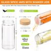 12Pcs Glass Spice Jars with Bamboo Lid Round Spice Seasoning Containers Salt Pepper Shaker Spice Organizer Kitchen Spice Jar Set