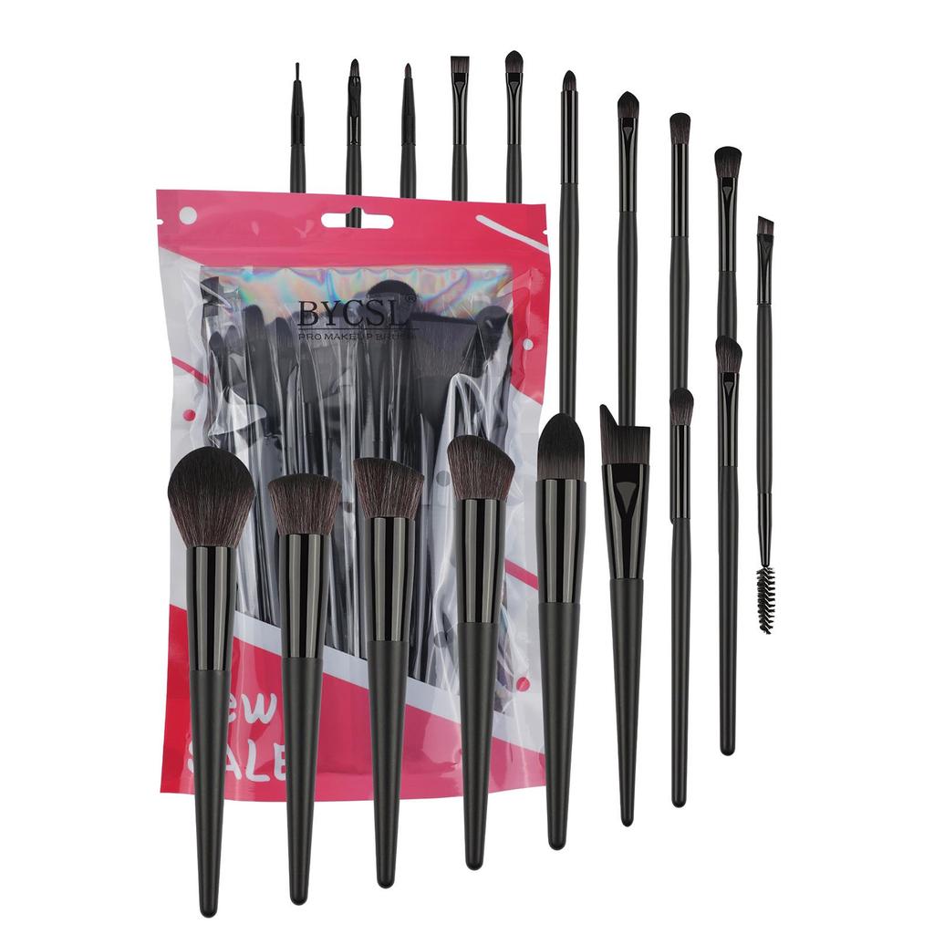 18-Piece Champagne Gold Makeup Brush Set: Powder, Blush, Eyeshadow, and Concealer Tools