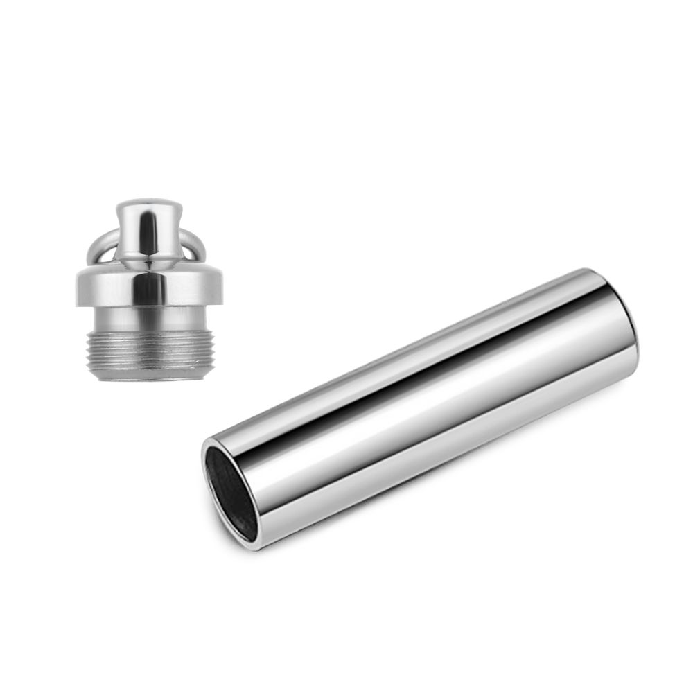 Unisex Pill Case Stainless Steel Ashes Urn Perfume Vial Pendant Wishing Bottle Cylinder Tube