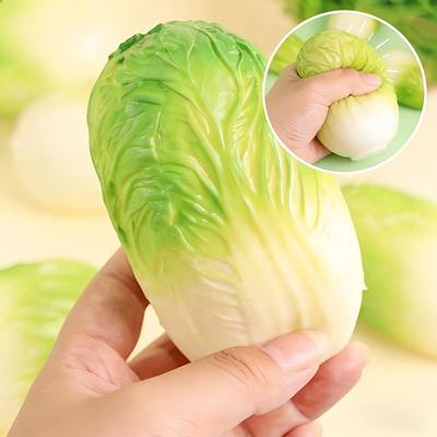 Squishy Simulated Cabbage Squeeze Toy Stress Relief Soft Rubber Venting Fidget Toy Realistic Vegetable Shape Stress Relief Toy