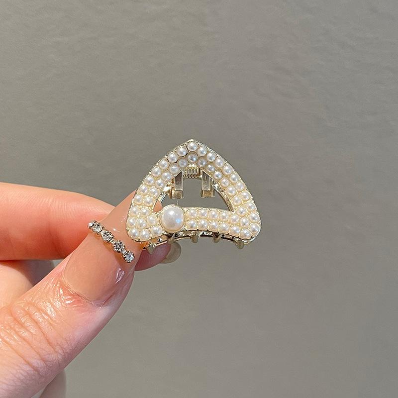 Pearl Rhinaute Small Hair Clip Female Net Celebrity Delicate High Ponytail Clip Korean Advanced Side Broken Hair Clip Headwear