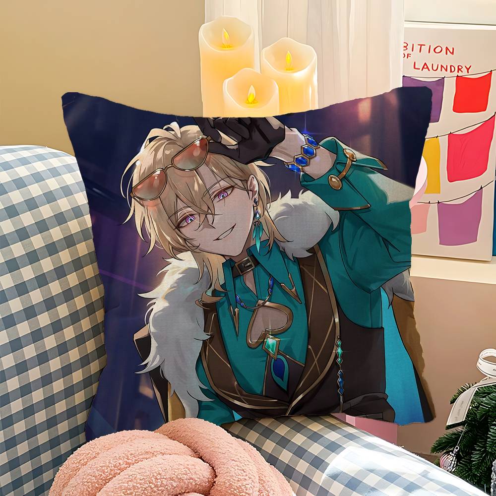 Game Honkai Star Rail Aventurine Cushion Cover Polyester Sofa Cushions Decorative Throw Pillows Home Decoration Pillowcover
