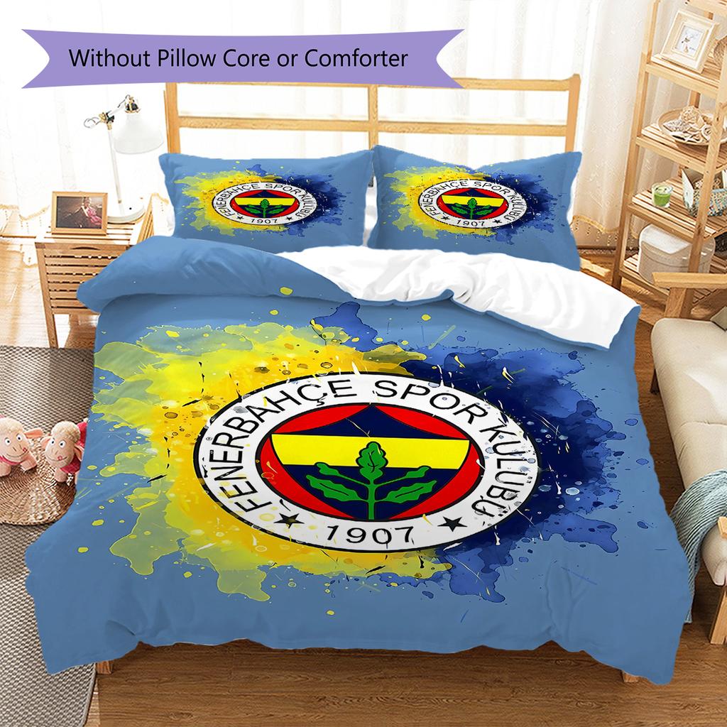 Sportovní klub Fenerbahce, Povlečení se vzorem FCSB, Sada přikrývek Povlak na přikrývku Povlak na polštář Domov Narozeninový dárek (1 * povlak na peřinu + 2 * povlak na polštář, bez jádra)