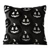 Halloween Plush Faux Fur Pillowcase Washable Ghost&Pumpkin Pillow Cover Throw Pillow Cover for Couch Sofa Bedroom Home Decor