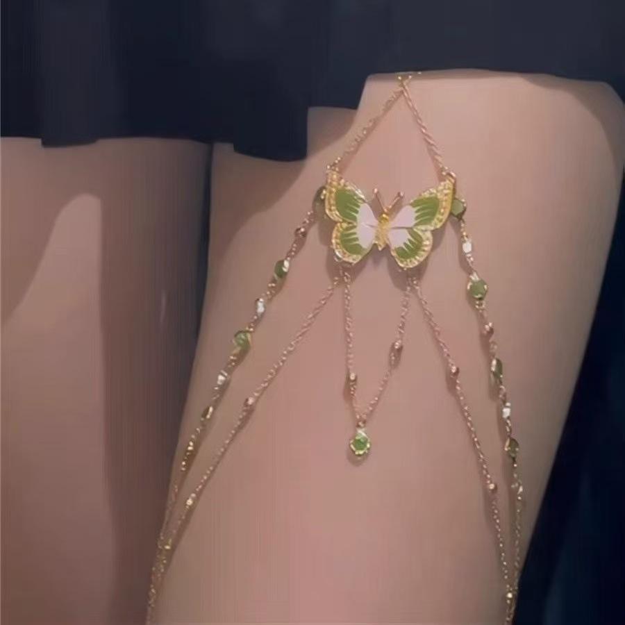 Super Fairy Pure Desire Butterfly Tassel Leg Chain Waist Chain, Mori Cold Sweet Cool Spice Girl High-value Versatile Body Jewelry