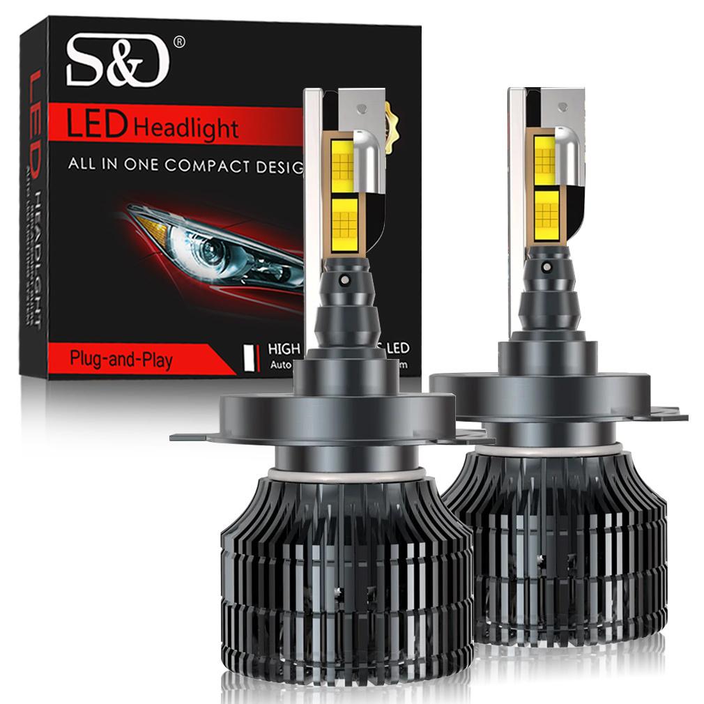 

2Pcs Super Bright 25000LM H7 LED Headlight Bulbs 18Core CSP H1 H8 H11 9012 HIR2 Canbus Auto Lamp 6500K White 12V H1