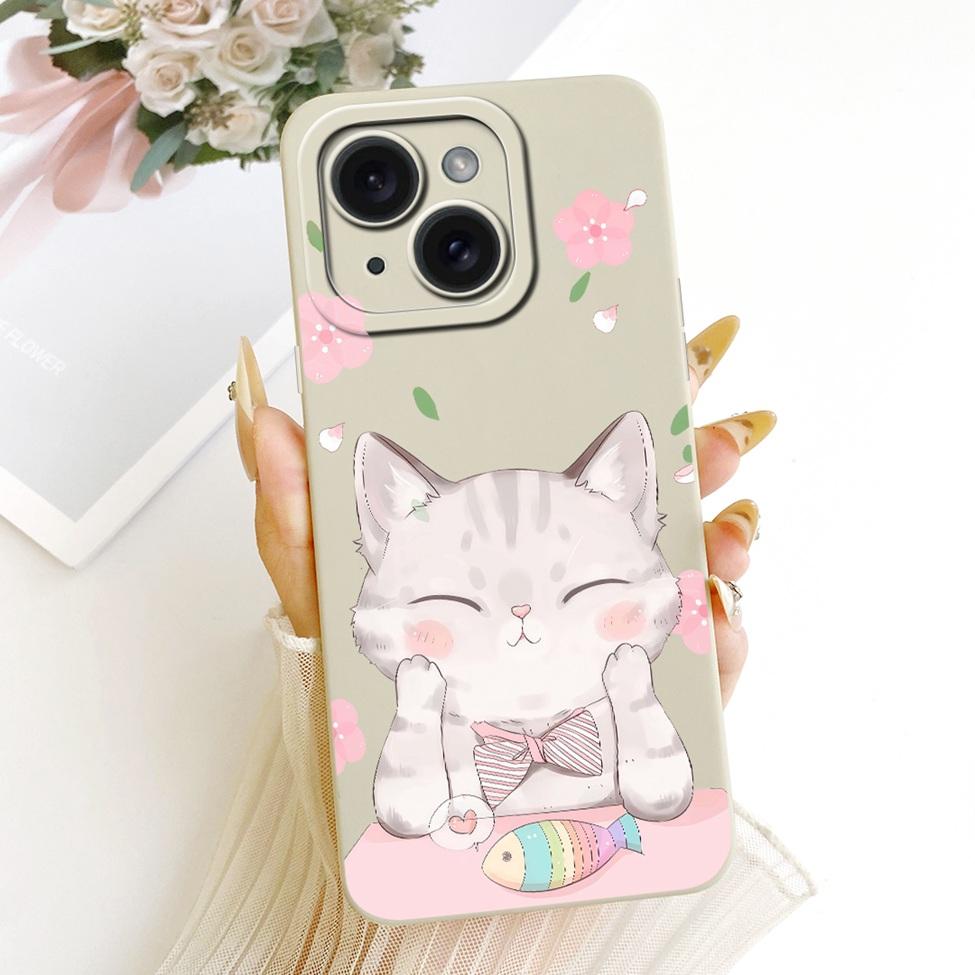 6.1'' Casing For iPhone 15 Case Fashion Cartoon Cute Funny Painted Silicone Phone Cover A3090 A2846 A3089 A3092
