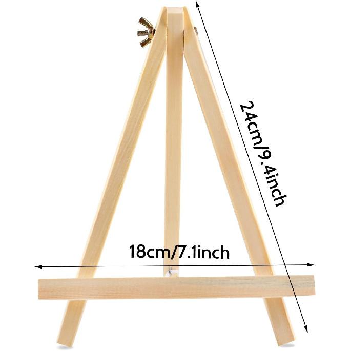 6 Pack 9 Inch Wood Easels, Easel Stand for Painting Canvases, Tripod, Kids Student Tabletop Easels for Painting, Art Craft Painting Easel Stand for