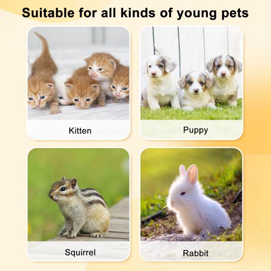 Biberini da 20ML per Cuccioli con Tettarella in Silicone Anti-soffocamento per Gattini, Cuccioli e Piccoli Animali