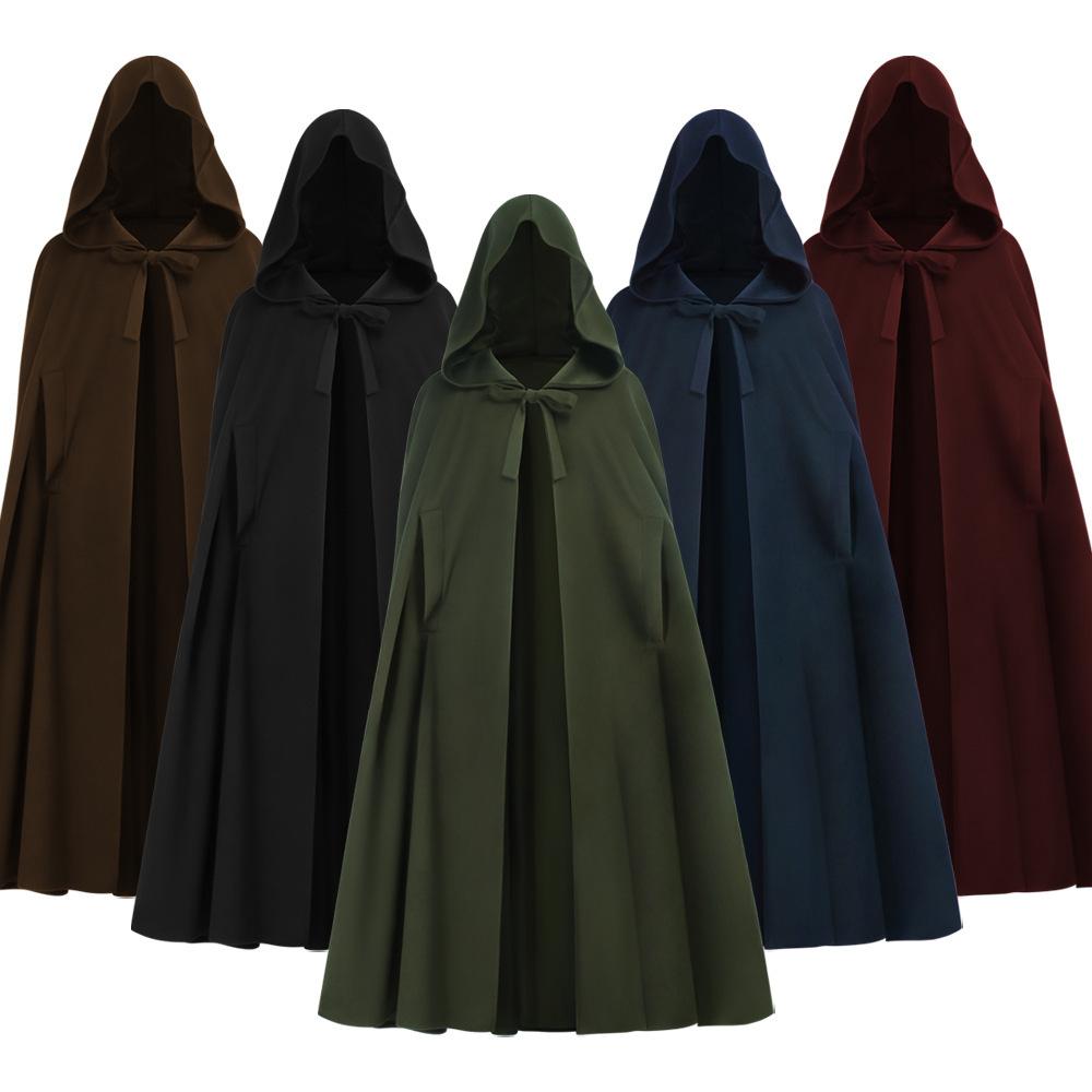 Medieval Hobbit Elves cos Costume Cloak Halloween Renaissance party woolen cape