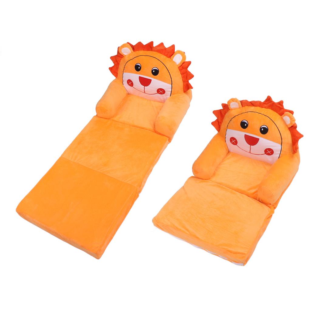 Toddler Armchair Bed Soft Orange Removable Cover Animal Shape Wide Armrests Foldable Children Sofa for Living Room for Playing