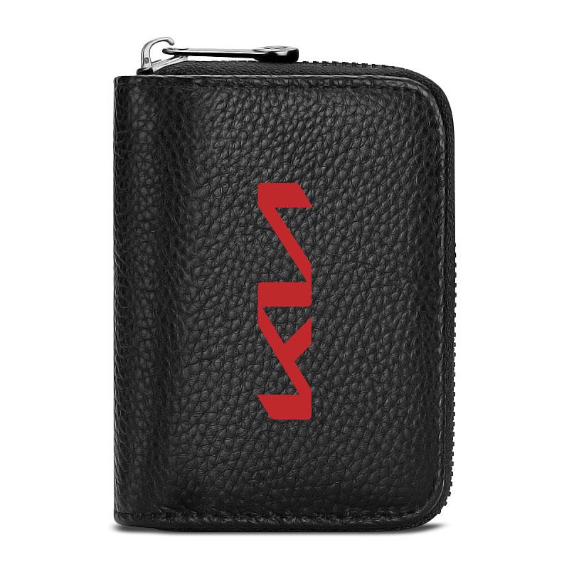 1Pcs Leather Car Driver's License ID Card Bank Card Wallet Car Goods For KIA Ceed Rio Sportage R K3 K4 K5 K6 K7 K8 Ceed Sorento Cerato Optima