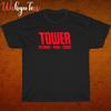 New!  TOWER RECORD Design Logo Black  Grey  Navy  White Size S-5XL Unisex T-Shirt