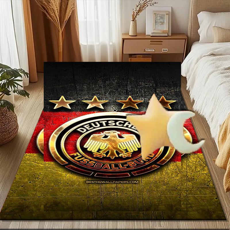 Germany Football Emblem Printed Office Carpet Chair Cushion Entryway Rug, Rugs for Living Room, Bedroom Christmas gifts