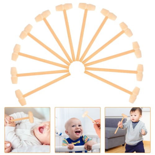 KESYOO Wooden Hammers, Mini Mallets, Ornamental Small Mallets, Wood Tools, Pack of 12 (Style A)