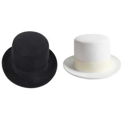 Chapéu Top Hat Fedora Branco Chapéu de Mágico Branco de Aba Curta Presente Surpresa para Namorado