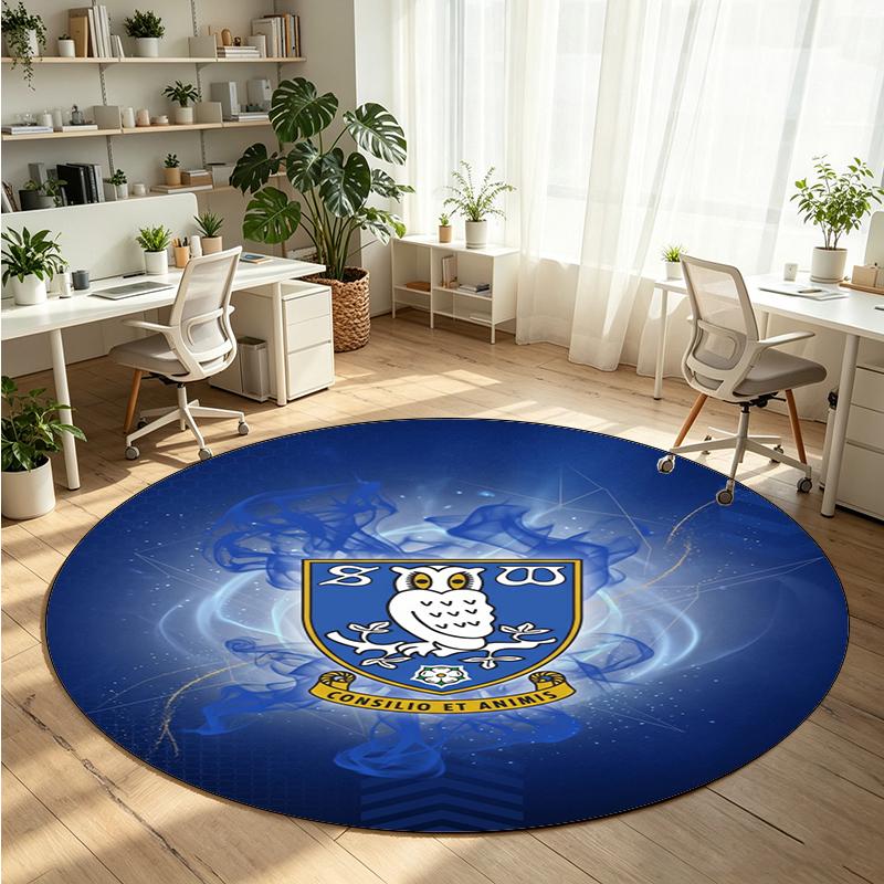 Sheffield Wednesday Printed Round Crystal Velvet Rug Soft Non Slip Floor Carpet For Bedroom Holiday Gift