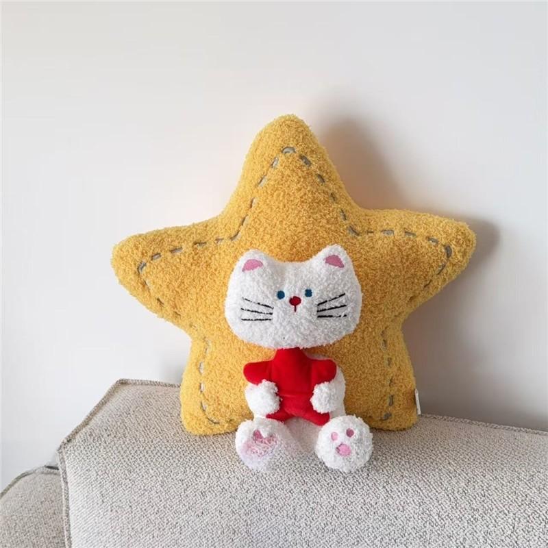 Cartoon Star Pillow Cushion With Plush Cover For Home Office Decor