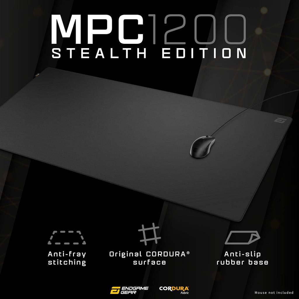 ENDGAME GEAR MPC CORDURA Gaming Mouse Pad/Desk Mat (Black, Large (1200*600*3mm))