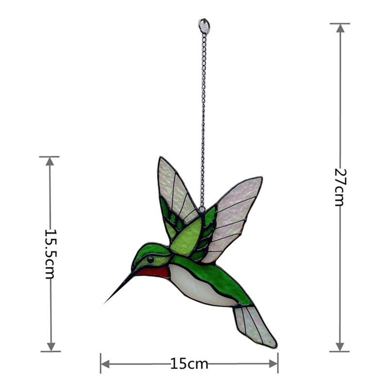 M-Modern-Bird Stained Glass Window Hanging Handmade Home Decor Bird Decoration For Garden Window Hanging