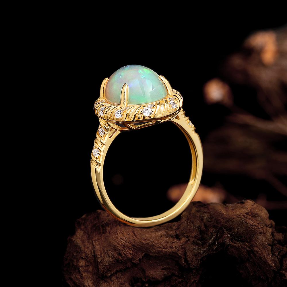 Natural oval 10*14mm opal Ring pendant necklace 925 sterling silver earrings fine jewelry set for women's Proposal Wedding gifts
